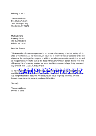 Sample Business Confirmation Letter docx pdf free